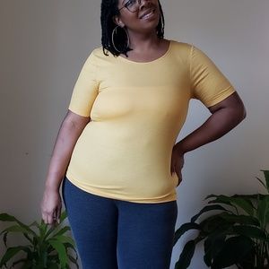 Yellow Plus Size Ribbed top